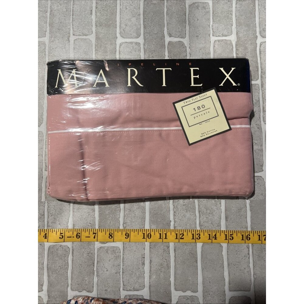 Martex Twin Flat Sheet 39x‎ 75 Pink Rose 180 Thread Count Cotton Blend